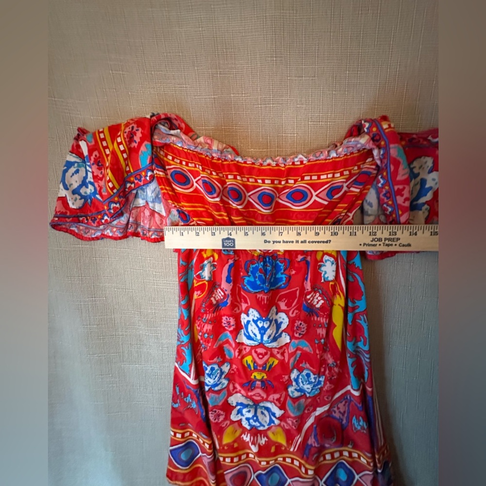 Flying Tomato Women’s Size L Off Shoulder Vibrant Colorful Short Boho Sundress - Picture 4 of 9